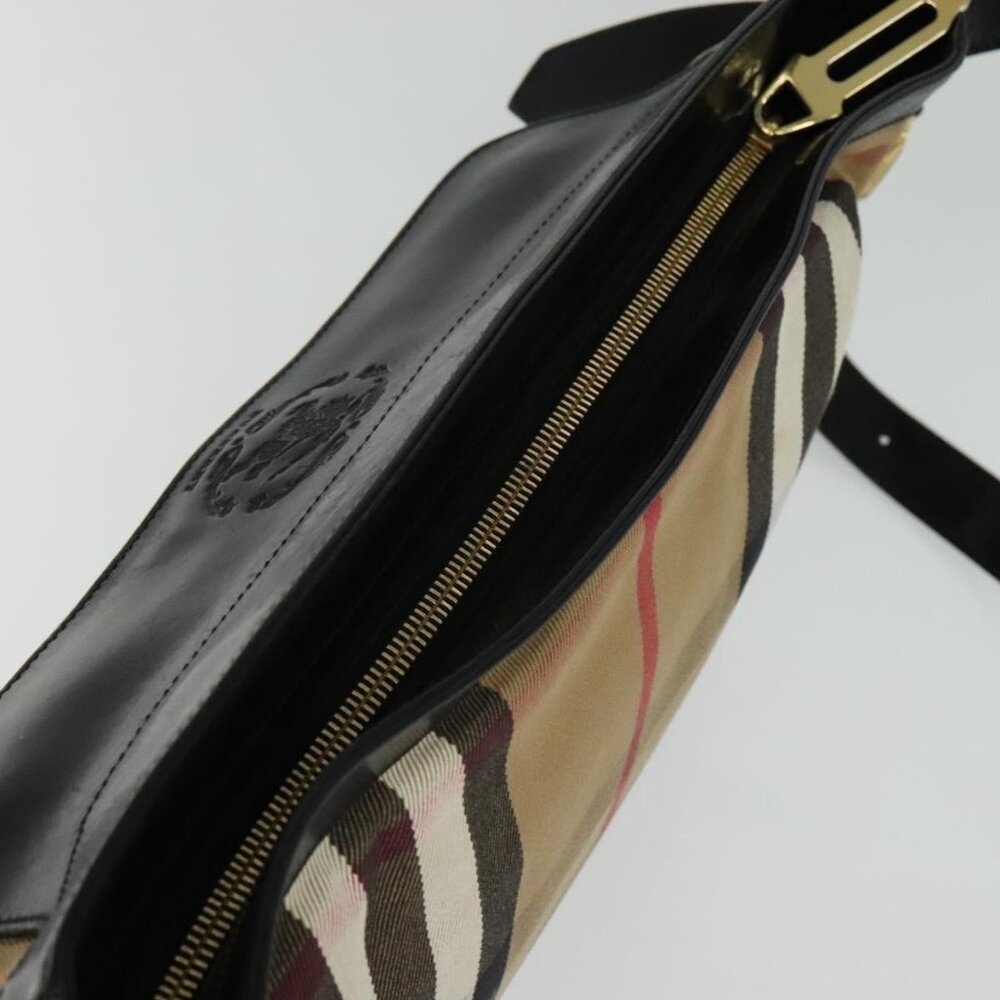 Authentic BURBERRY Nova Check Shoulder Bag Canvas Beige Gold - Picture 13 of 16